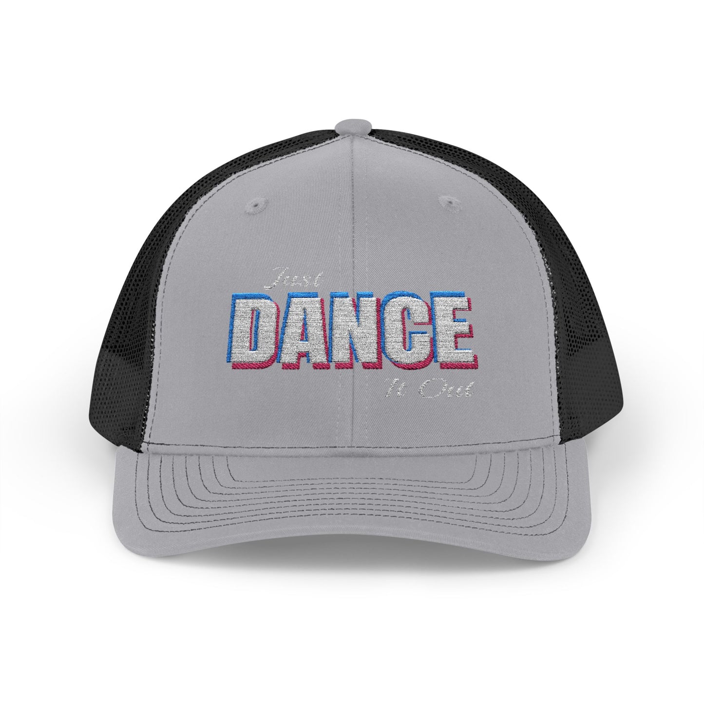 White Logo Embroidered Snapback Trucker Cap | Embroidered Hat