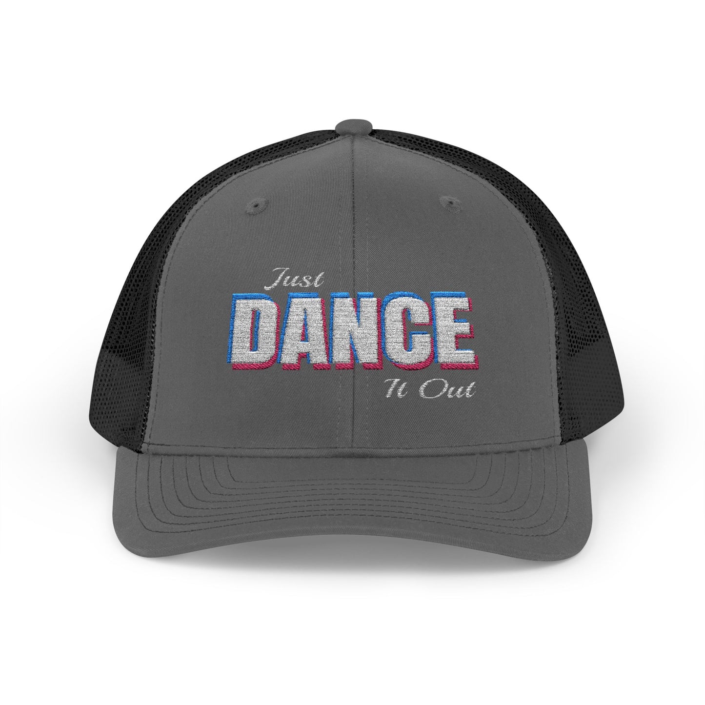 White Logo Embroidered Snapback Trucker Cap | Embroidered Hat