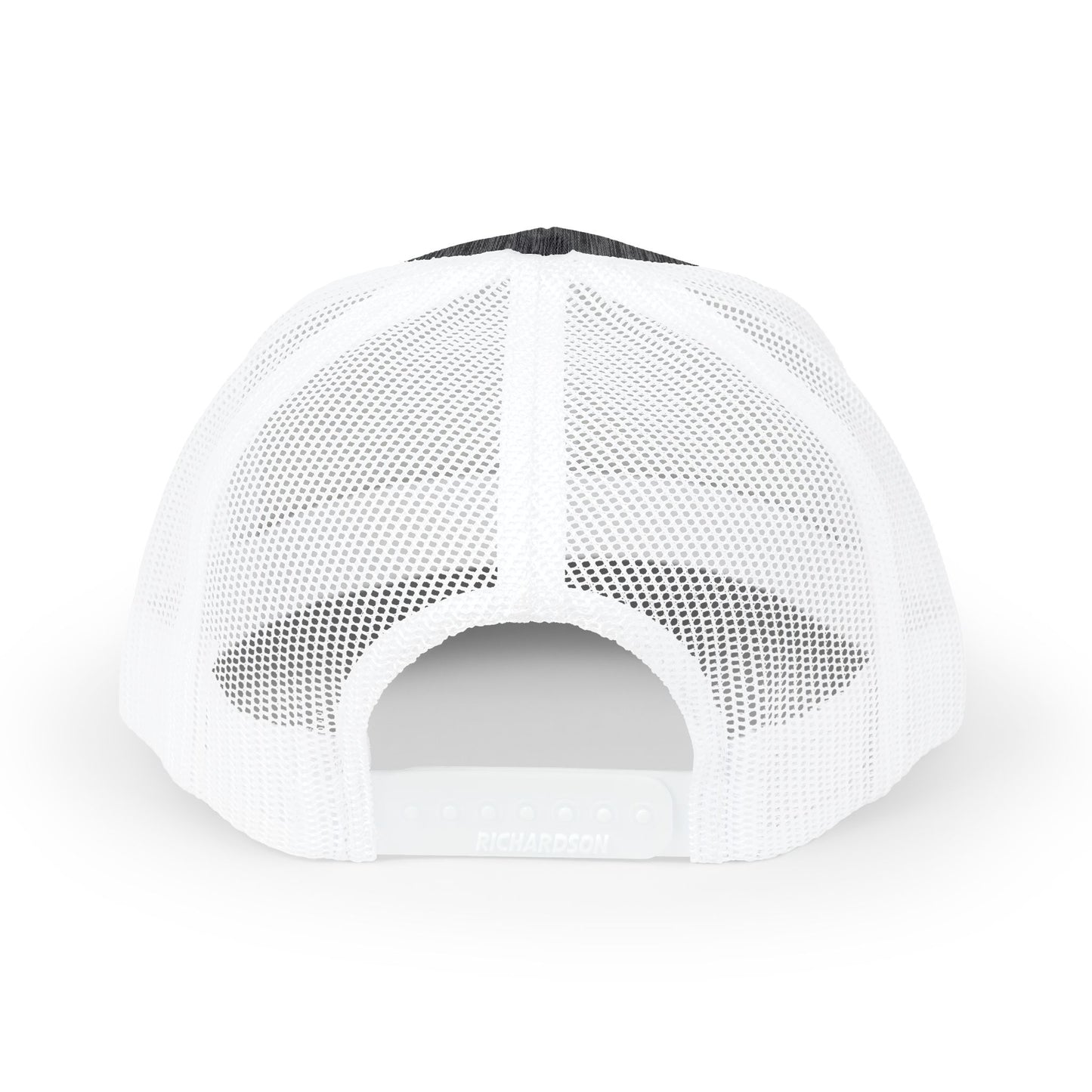 White Logo Embroidered Snapback Trucker Cap | Embroidered Hat