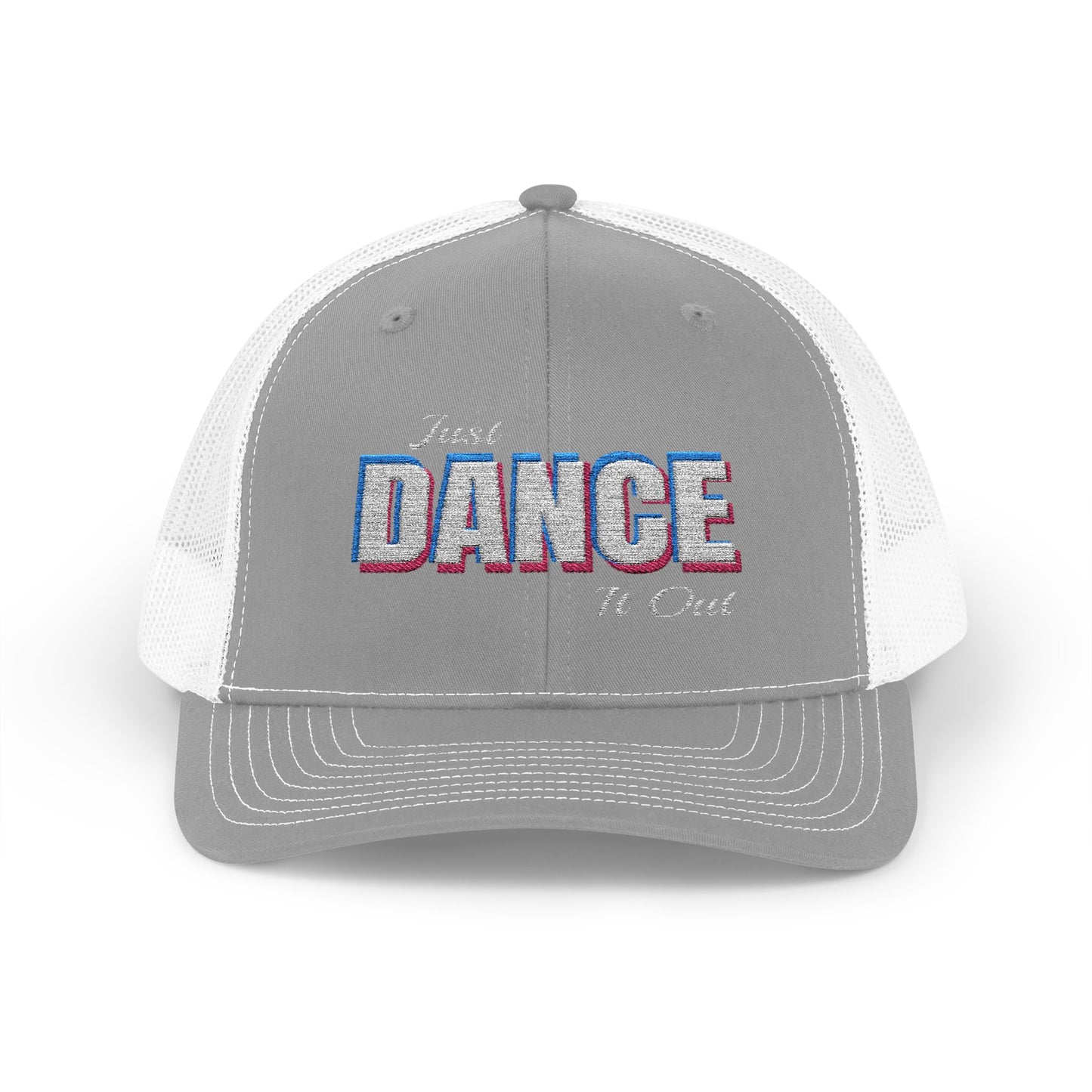 White Logo Embroidered Snapback Trucker Cap | Embroidered Hat
